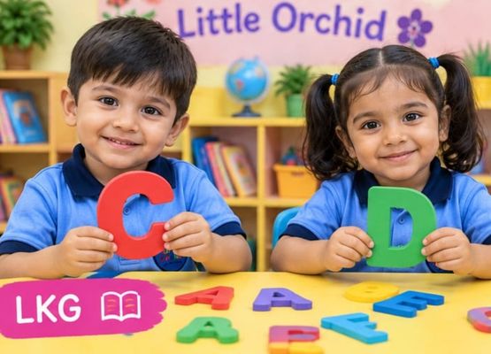 LKG children at Little Orchid Play School